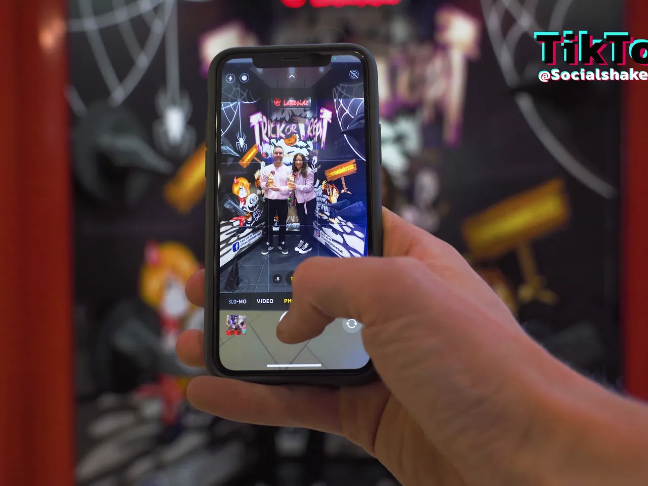 Phone showing Social Shakes on TikTok