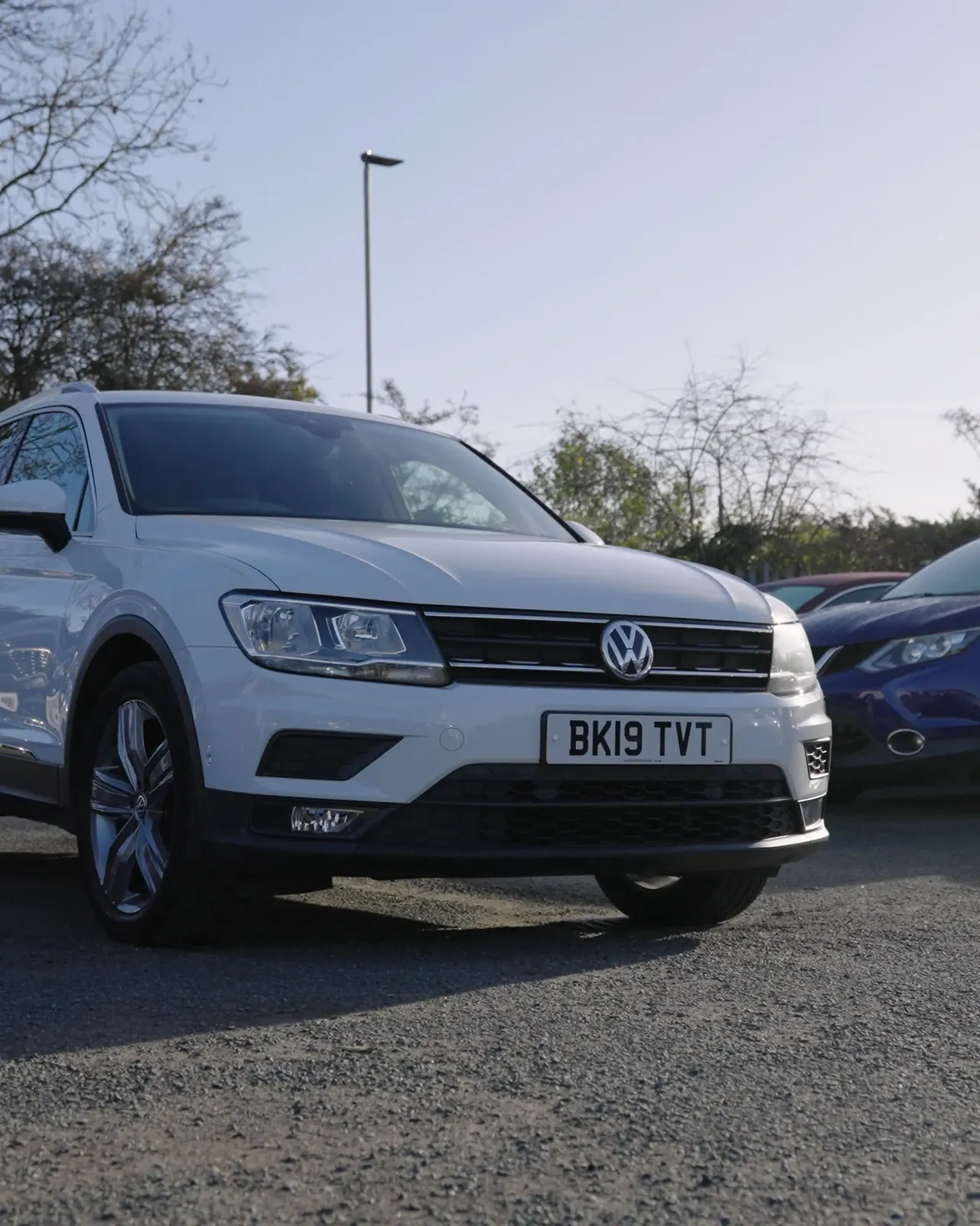 Cars lined up on the forecourt