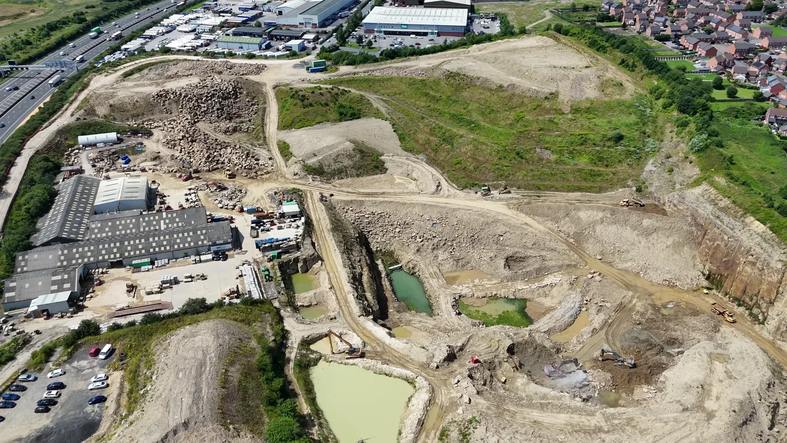 Aerial view of a quarry