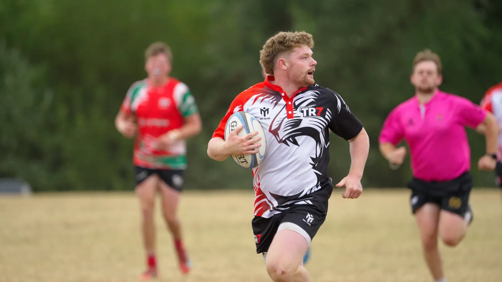 Rugby player running
