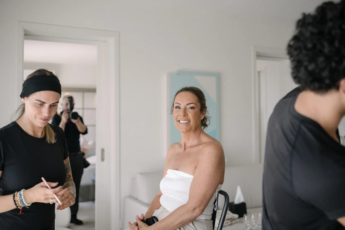 Ellie smiling during her wedding preparations