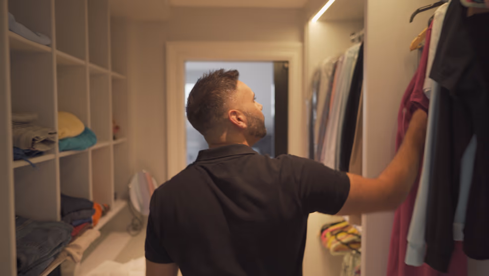 Jake Aldridge moving through the Airbnb location
